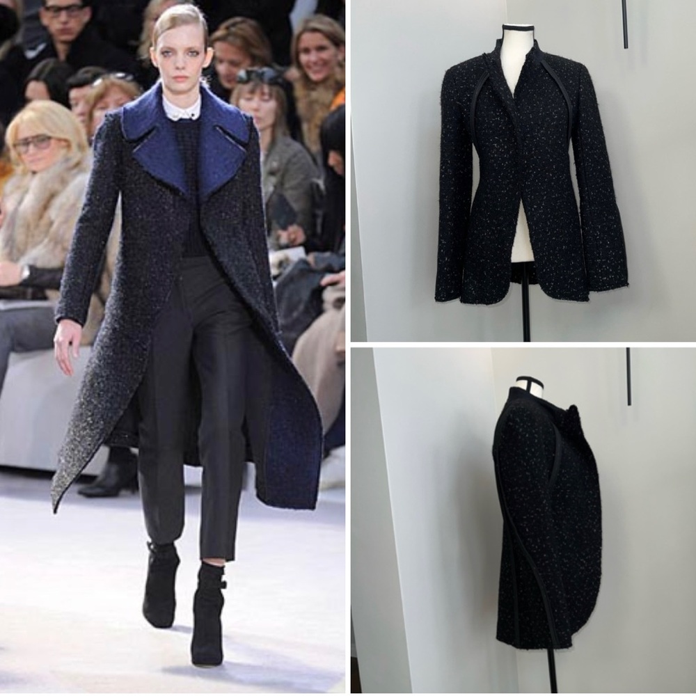 Vintage Boucle Wool Celine FW 2010 Jacket \ Peacoat by Phoebe Philo Size FR 40